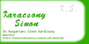 karacsony simon business card